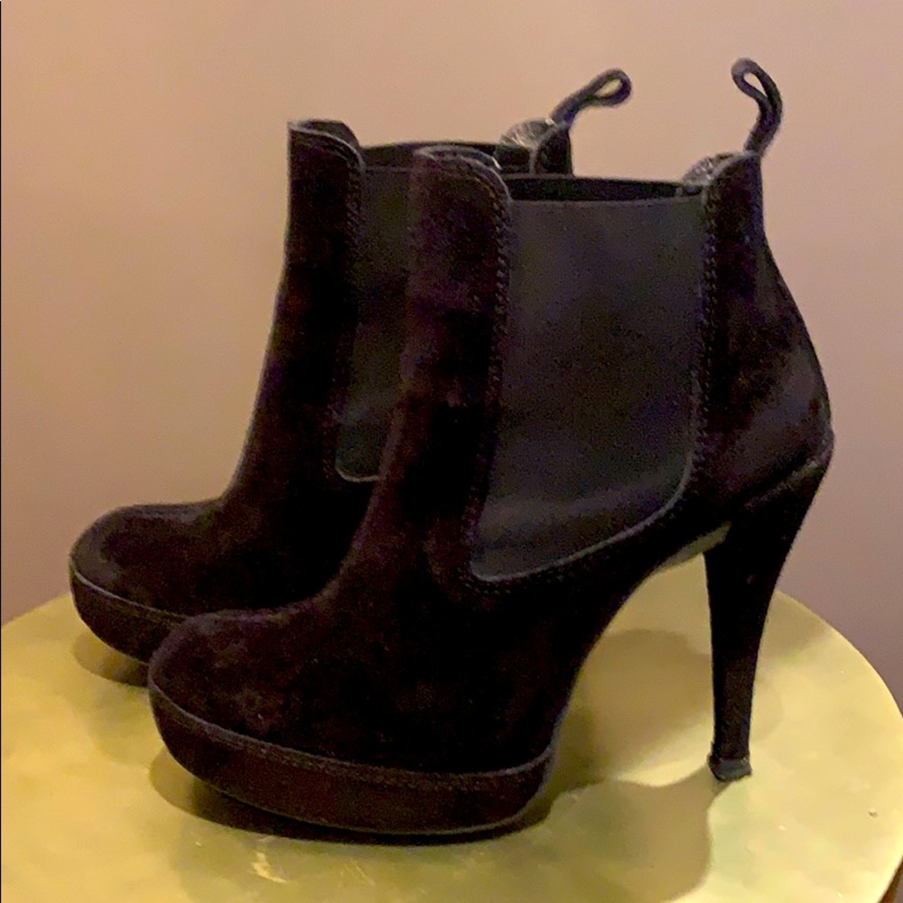 Pedro Garcia black suede platform booties